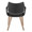 Curvo High Back Upholstered Contemporary Chair in Whitewashed Wood and Black Faux Leather- Set of 2 — back view