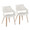 Curvo High Back Upholstered Contemporary Chair in Whitewashed Wood and White Faux Leather- Set of 2 — pair view