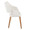 Curvo High Back Upholstered Contemporary Chair in Zebra Wood and White Faux Leather- Set of 2 — side view