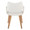 Curvo High Back Upholstered Contemporary Chair in Zebra Wood and White Faux Leather- Set of 2 — back view