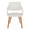 Curvo High Back Upholstered Contemporary Chair in Zebra Wood and White Faux Leather- Set of 2 — front view