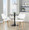 Curvo High Back Upholstered Contemporary Chair in Zebra Wood and White Faux Leather- Set of 2 — lifestyle photo 1