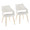 Curvo High Back Upholstered Contemporary Chair in Gold Metal and White Faux Leather- Set of 2 — pair view