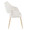 Curvo High Back Upholstered Contemporary Chair in Gold Metal and White Faux Leather- Set of 2 — side view