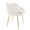 Curvo High Back Upholstered Contemporary Chair in Gold Metal and White Faux Leather- Set of 2 — rear three-quarter view