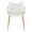 Curvo High Back Upholstered Contemporary Chair in Gold Metal and White Faux Leather- Set of 2 — back view