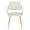 Curvo High Back Upholstered Contemporary Chair in Gold Metal and White Faux Leather- Set of 2 — front view
