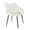 Curvo High Back Upholstered Contemporary Chair in Black Metal and White Faux Leather- Set of 2 — rear three-quarter view
