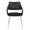 Curvo High Back Upholstered Contemporary Chair in Chrome Metal and Black Faux Leather- Set of 2 — front view