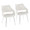 Curvo High Back Upholstered Contemporary Chair in Chrome Metal and White Faux Leather- Set of 2 — pair view