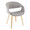 Curvo Contemporary Upholstered Chair in Natural Wood and Grey Fabric- Set of 2 — product view