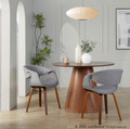 Curvo accent chairs & seating in Walnut Wood, Grey Fabric, featuring wood frame