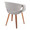 Curvo Contemporary Upholstered Chair in Walnut Wood and Grey Fabric- Set of 2 — rear three-quarter view