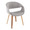 Curvo accent chairs & seating in Zebra Wood, Grey Fabric, product view, featuring wood frame