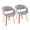 Curvo Contemporary Upholstered Chair in Zebra Wood and Grey Fabric- Set of 2 — pair view