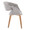 Curvo Contemporary Upholstered Chair in Zebra Wood and Grey Fabric- Set of 2 — side view