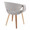 Curvo Contemporary Upholstered Chair in Zebra Wood and Grey Fabric- Set of 2 — rear three-quarter view