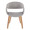 Curvo Contemporary Upholstered Chair in Zebra Wood and Grey Fabric- Set of 2 — front view