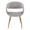 Curvo accent chairs & seating in Antique Copper Metal, Grey Fabric, front view, featuring metal design and fabric design