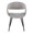 Curvo accent chairs & seating in Black Metal, Grey Fabric, front view, featuring metal design and fabric design