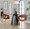 Curvo Contemporary Upholstered Chair in Natural Wood and Camel Faux Leather- Set of 2 — lifestyle photo 1