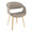 Curvo Contemporary Upholstered Chair in Natural Wood and Light Grey Faux Leather- Set of 2 — product view