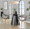 Curvo Contemporary Upholstered Chair in Natural Wood and Light Grey Faux Leather- Set of 2 — lifestyle photo 1