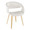 Curvo Contemporary Upholstered Chair in Natural Wood and White Faux Leather- Set of 2 — product view