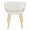 Curvo Contemporary Upholstered Chair in Natural Wood and White Faux Leather- Set of 2 — back view