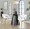Curvo Contemporary Upholstered Chair in Natural Wood and White Faux Leather- Set of 2 — lifestyle photo 1