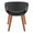 Curvo Contemporary Upholstered Chair in Walnut Wood and Black Faux Leather- Set of 2 — back view