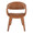 Curvo Contemporary Upholstered Chair in Walnut Wood and Camel Faux Leather- Set of 2 — front view