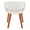 Curvo Contemporary Upholstered Chair in Walnut Wood and White Faux Leather- Set of 2 — back view