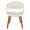 Curvo Contemporary Upholstered Chair in Walnut Wood and White Faux Leather- Set of 2 — front view