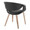 Curvo accent chairs & seating in Whitewashed Wood, Black PU, back and side view, featuring wood frame