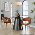 Curvo accent chairs & seating in Whitewashed Wood, Camel PU, featuring wood frame