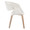 Curvo accent chairs & seating in Whitewashed Wood, White PU, side view, featuring wood frame