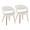 Curvo Contemporary Upholstered Chair in Whitewashed Wood and White Faux Leather- Set of 2 — pair view