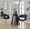 Curvo Contemporary Upholstered Chair in Zebra Wood and Black Faux Leather- Set of 2 — lifestyle photo 1