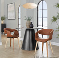 Curvo accent chairs & seating in Zebra Wood, Camel PU, featuring wood frame