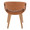 Curvo Contemporary Upholstered Chair in Zebra Wood and Camel Faux Leather- Set of 2 — back view