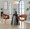 Curvo Contemporary Upholstered Chair in Zebra Wood and Camel Faux Leather- Set of 2 — lifestyle photo 1