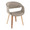 Curvo Contemporary Upholstered Chair in Zebra Wood and Light Grey Faux Leather- Set of 2 — product view
