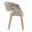 Curvo Contemporary Upholstered Chair in Zebra Wood and Light Grey Faux Leather- Set of 2 — side view