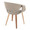 Curvo Contemporary Upholstered Chair in Zebra Wood and Light Grey Faux Leather- Set of 2 — rear three-quarter view