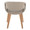 Curvo Contemporary Upholstered Chair in Zebra Wood and Light Grey Faux Leather- Set of 2 — back view