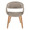 Curvo Contemporary Upholstered Chair in Zebra Wood and Light Grey Faux Leather- Set of 2 — front view