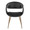 Curvo Contemporary Upholstered Chair in Antique Copper Metal and Black Faux Leather- Set of 2 — front view