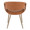 Curvo Contemporary Upholstered Chair in Antique Copper Metal and Camel Faux Leather- Set of 2 — back view