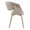 Curvo Contemporary Upholstered Chair in Antique Copper Metal and Light Grey Faux Leather- Set of 2 — side view
